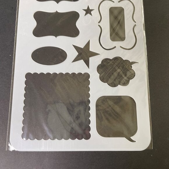 Reusable Art Planner Stencil Scallop Box Speech Bubbles u Mixed Media Supplies - Picture 3 of 3